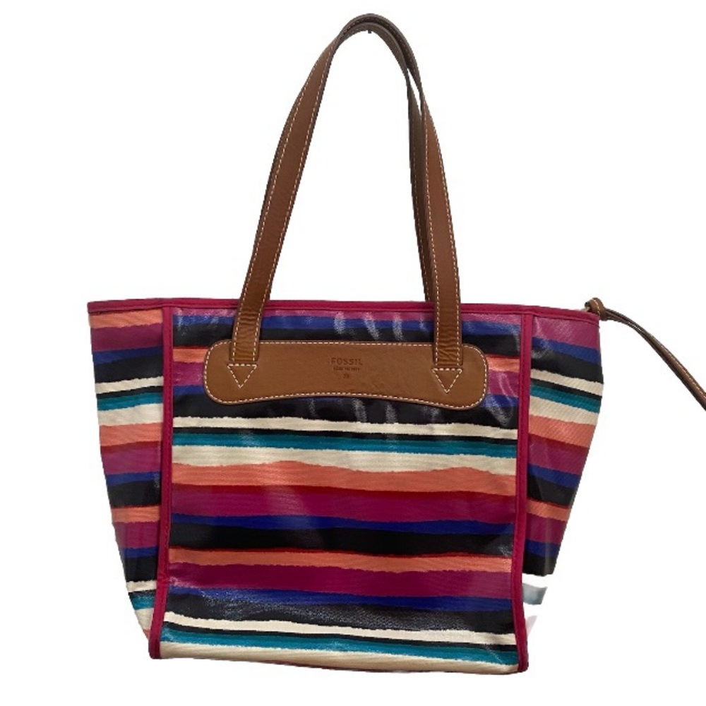 Fossil Keyper Multicolored Stripes Coated Canvas … - image 2